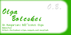 olga bolcskei business card